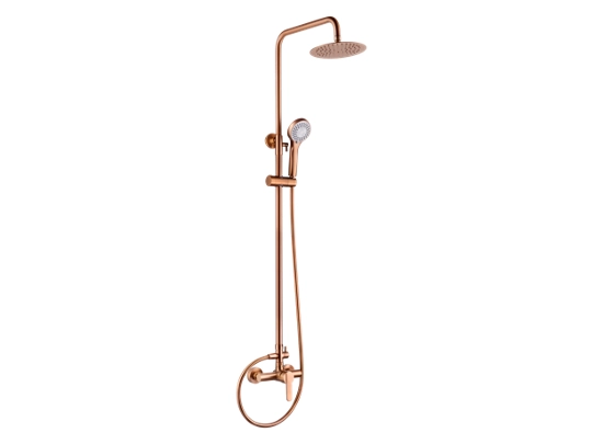 Ensemble de douche composé d'un mitigeur et d'une colonne de douche or rose brossé. Cet ensemble de barre de douche offre un design élégant. GARANTIE 5 ANS, LIVRAISON OFFERTE 5 à 6 Jours